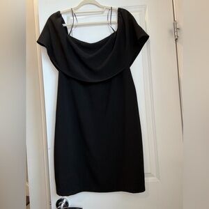 Charles Henry Black Off-Shoulder Mini Dress